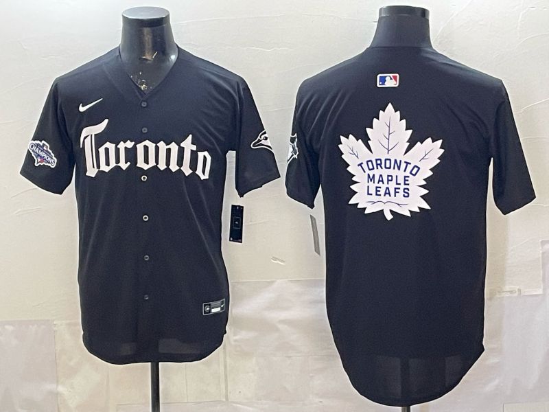 Men 2026 Toronto Blue Jays Blank Black 5th generation Joint Name Nike MLB Jersey style 08